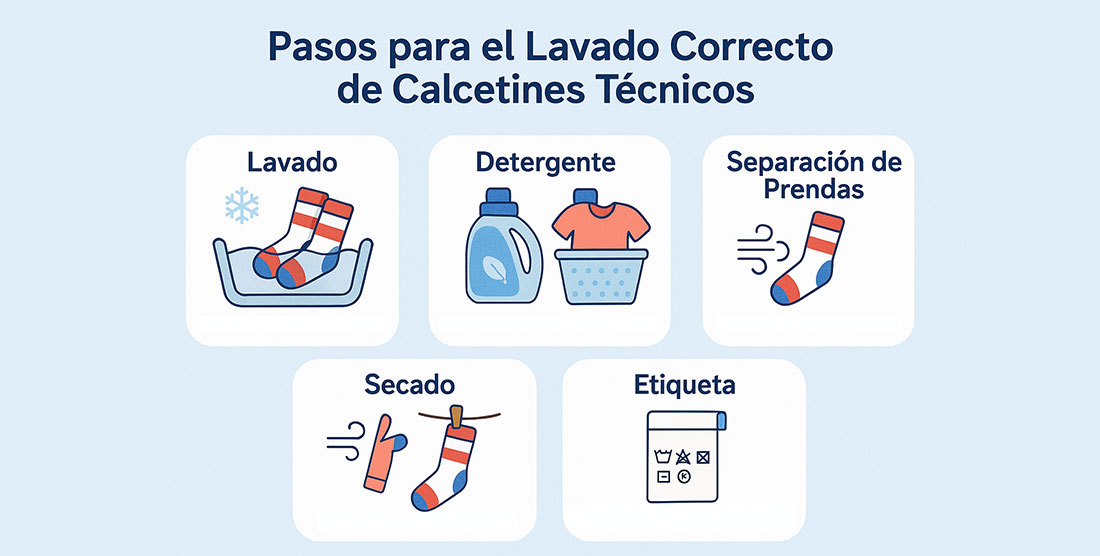 ¿Cómo debo lavar los calcetines técnicos?